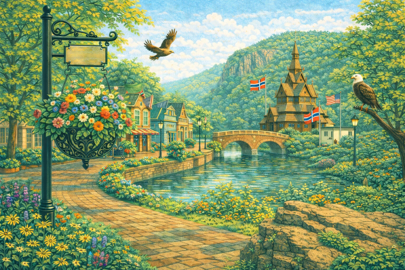 decorah town illustration